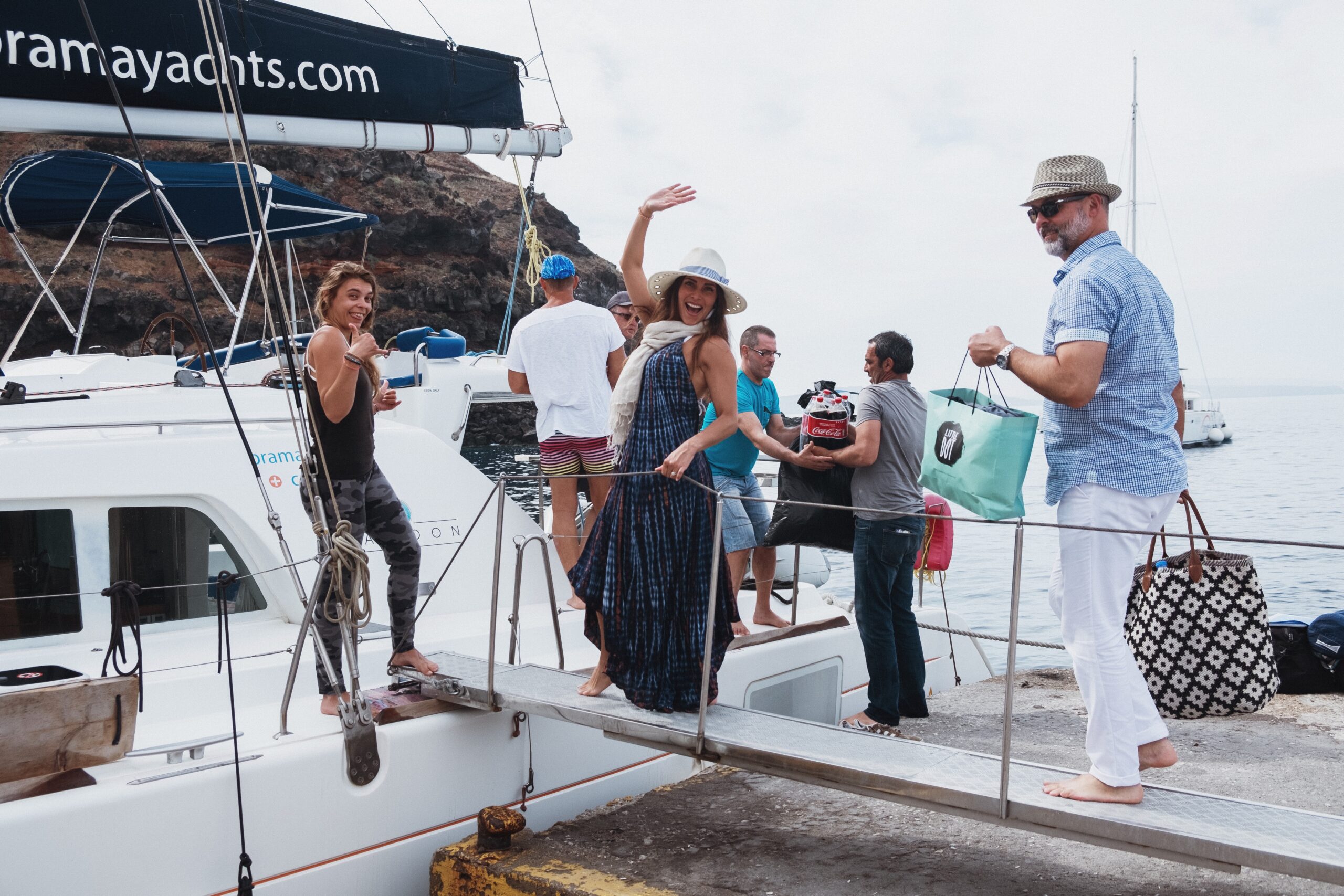 Danielle boarding a sailboat, illustrating the Acts 27 lesson about trusting God when plans and outcomes change.